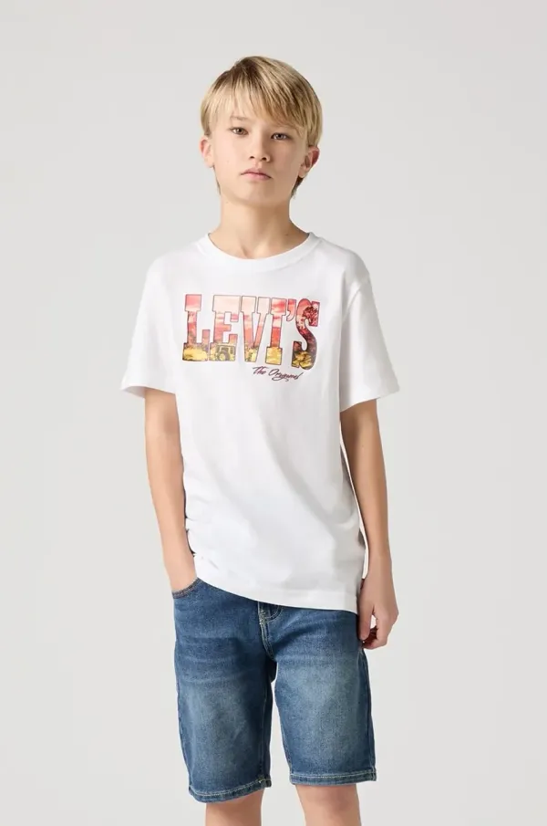 Levi's Dječja majica kratkih rukava Levi's OFF ROAD TEE boja: bijela, s tiskom, 9EM789