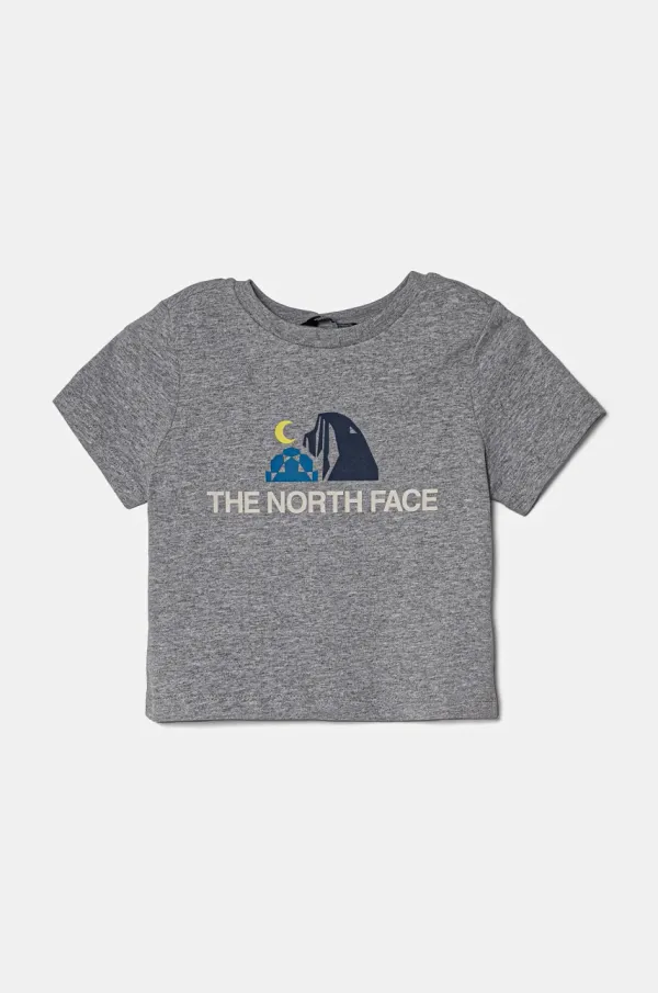 The North Face Dječja majica kratkih rukava The North Face KID GRAPHIC S/S TEE boja: siva, s tiskom, NF0A8AXEDYX1