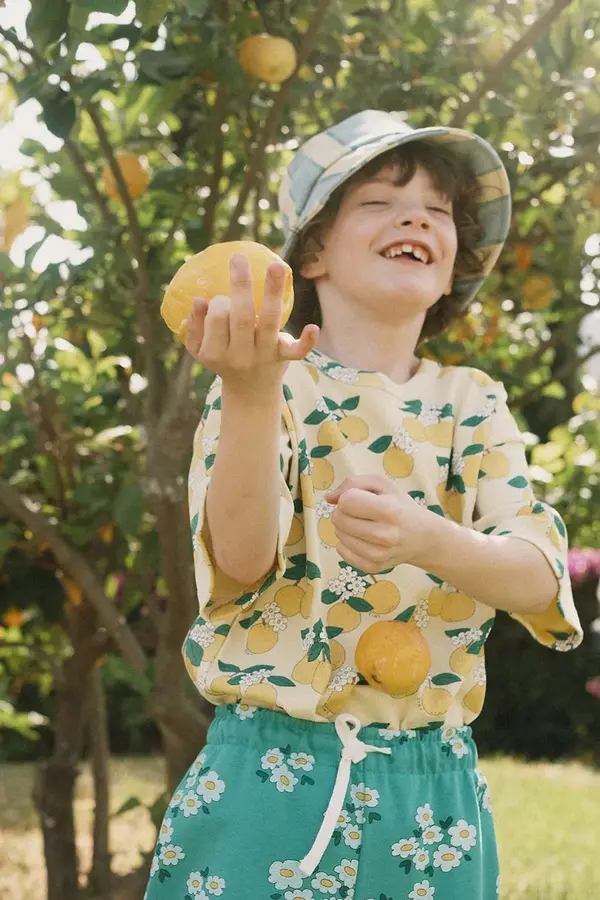 Tinycottons Dječja majica kratkih rukava Tinycottons ORANGES RIB TEE