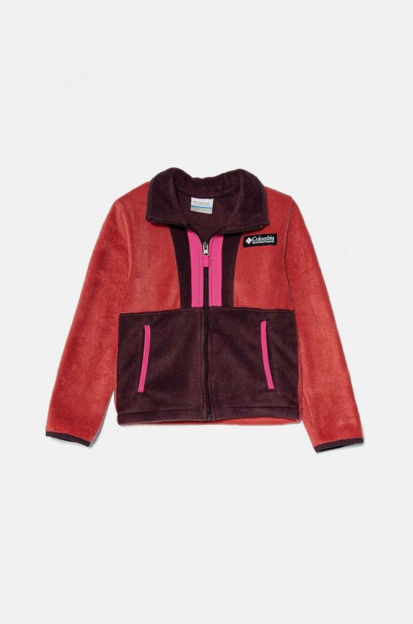 Columbia Dječja majica od flisa Columbia Back Bowl boja: crvena, s uzorkom, 2087801