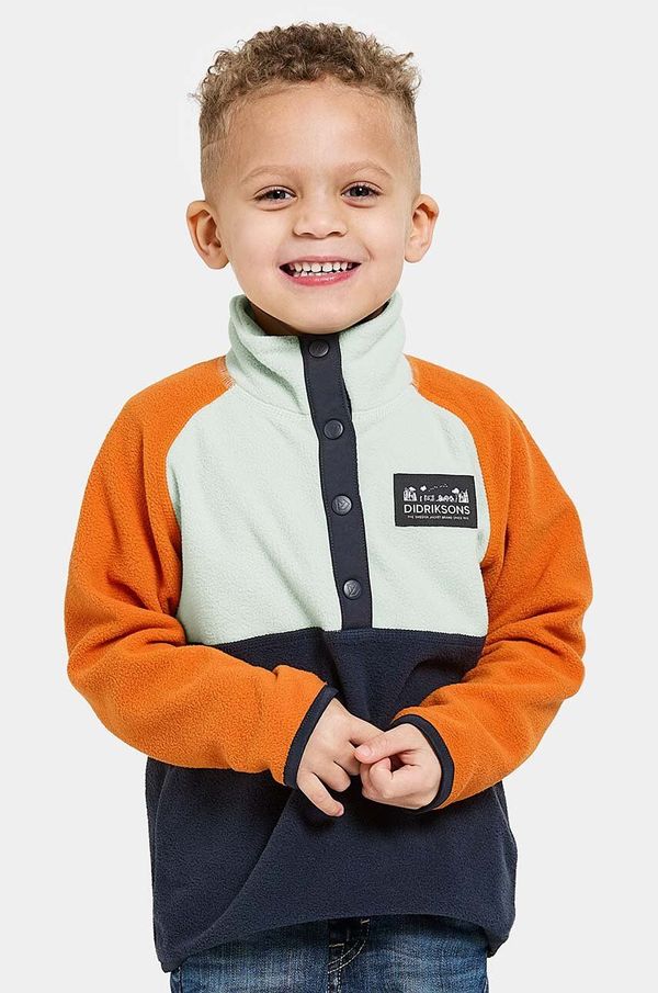 Didriksons Dječja majica od flisa Didriksons MONTE KIDS HALF BU boja: tamno plava, s uzorkom, 505590