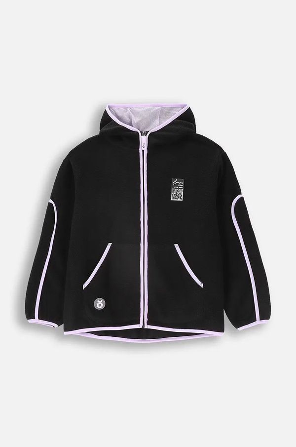 Lemon Explore Dječja majica od flisa Lemon Explore boja: crna, s kapuljačom, bez uzorka, ACTIVE GIRL