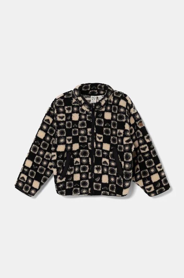 Roxy Dječja majica od flisa Roxy LIKE ELECTRICITY boja: crna, s uzorkom, ERGPF03070