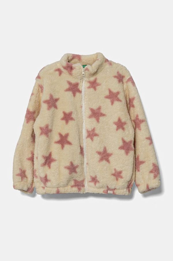 United Colors of Benetton Dječja majica od flisa United Colors of Benetton boja: bež, s uzorkom, 3RVCG503K