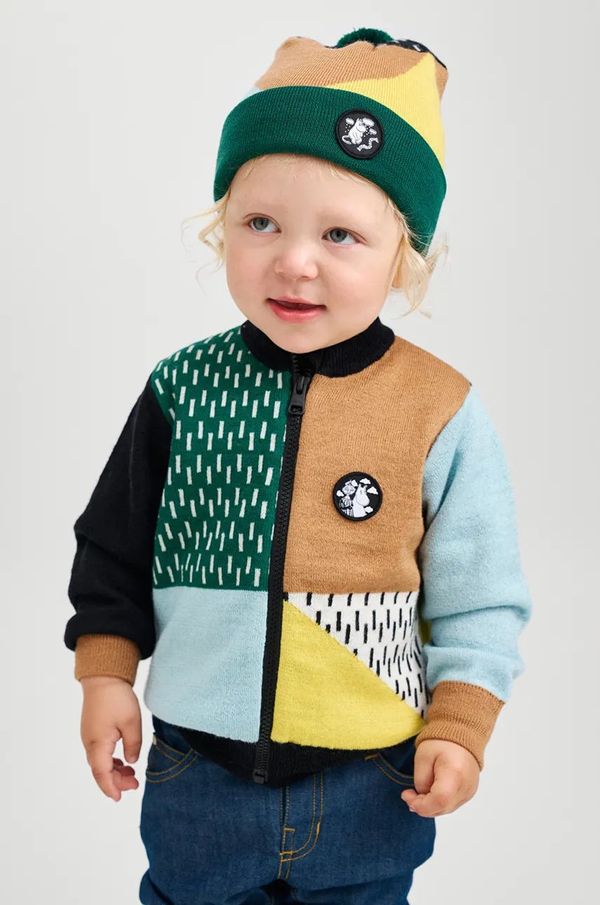 Reima Dječja majica od mješavine vune Reima Moomin Idelar boja: zelena, s uzorkom, 5200020B