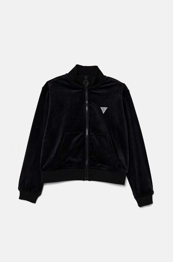 Guess Dječja majica od velura Guess boja: crna, bez uzorka, J4RQ22 KBXI2