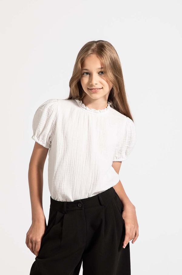 Coccodrillo Dječja pamučna bluza Coccodrillo boja: bijela, bez uzorka, BACK TO SCHOOL GIRL