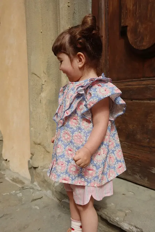 Konges Sløjd Dječja pamučna bluza Konges Sløjd KIM FRILL SS SHIRT GOTS