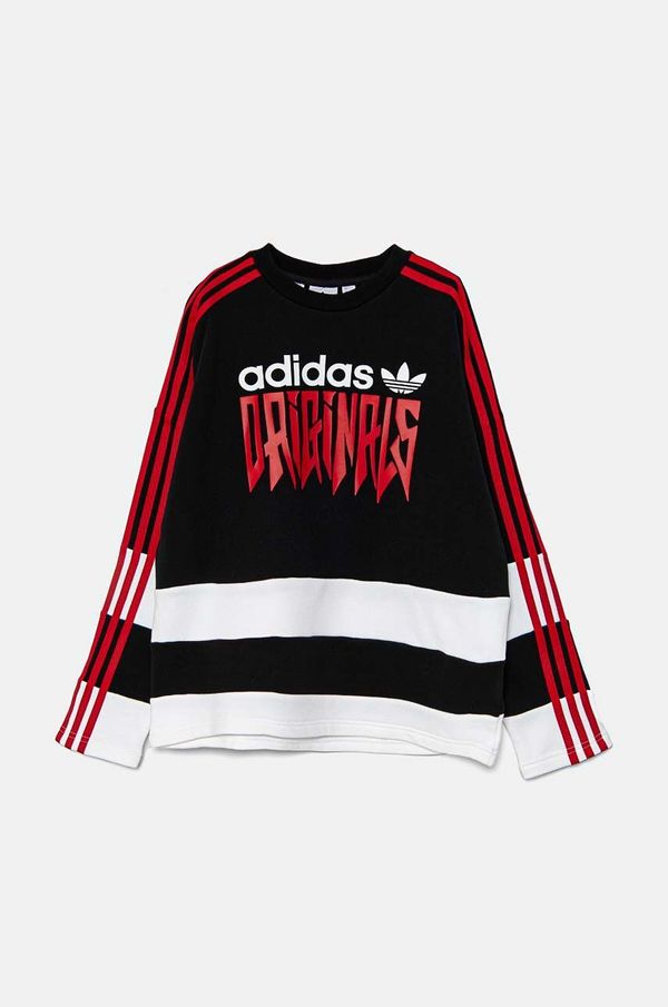 adidas Originals Dječja pamučna dukserica adidas Originals CREW boja: bijela, s tiskom, IZ4629