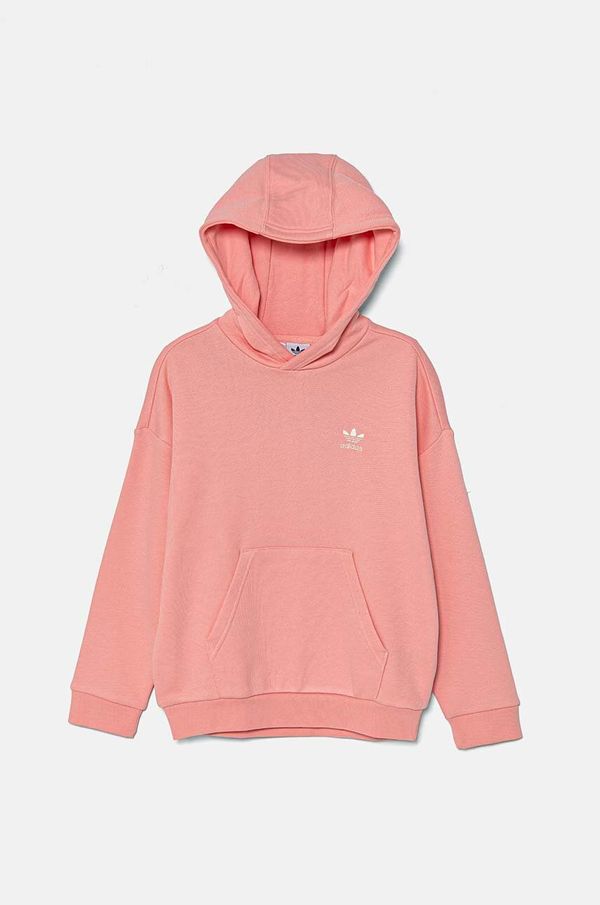 adidas Originals Dječja pamučna dukserica adidas Originals HOODIE boja: narančasta, s kapuljačom, bez uzorka, IX7615