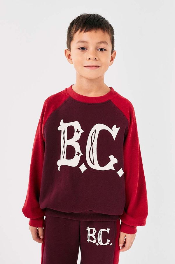 Bobo Choses Dječja pamučna dukserica Bobo Choses boja: bordo, s tiskom, 224AC050