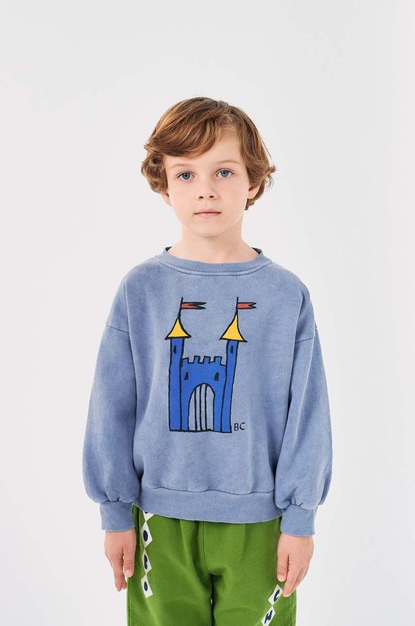 Bobo Choses Dječja pamučna dukserica Bobo Choses Faraway Castle boja: siva, s tiskom, 224AC036