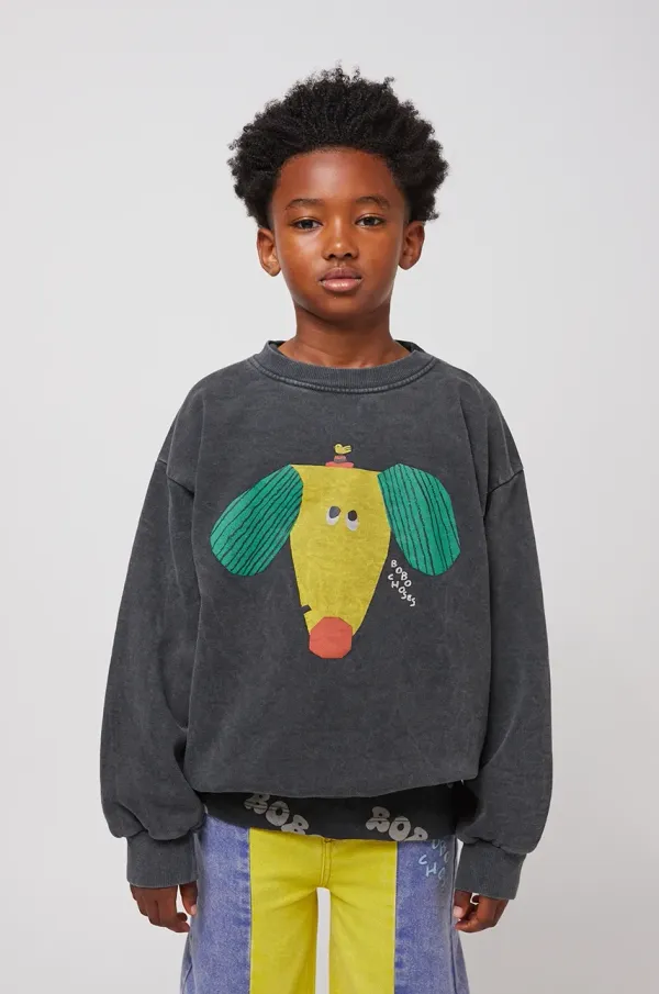 Bobo Choses Dječja pamučna dukserica Bobo Choses Happy Dog boja: crna, s tiskom, 125AC035