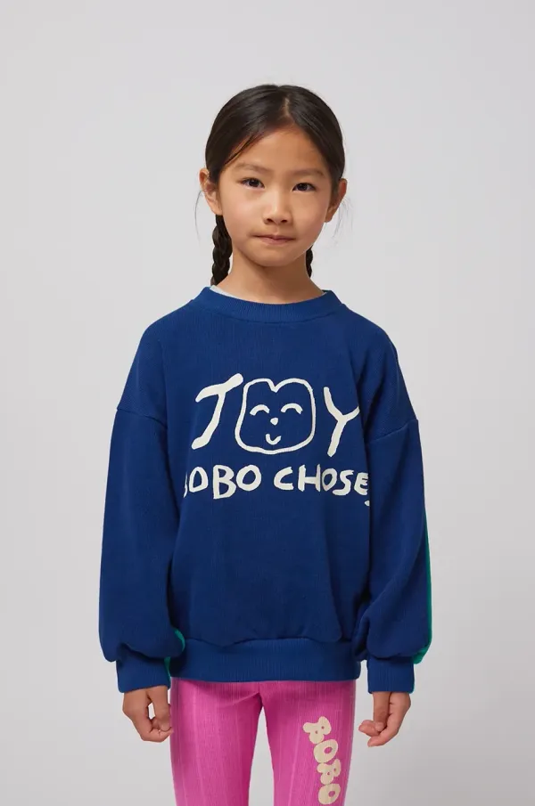 Bobo Choses Dječja pamučna dukserica Bobo Choses Smiling boja: tamno plava, s tiskom, 125AC040