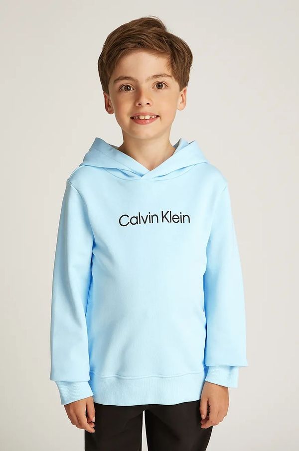 Calvin Klein Jeans Dječja pamučna dukserica Calvin Klein Jeans 0 s kapuljačom, s tiskom, IU0IU00679