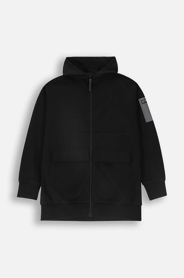 Coccodrillo Dječja pamučna dukserica Coccodrillo boja: crna, s kapuljačom, bez uzorka, GRUNGE SWAMP BOY JUNIOR