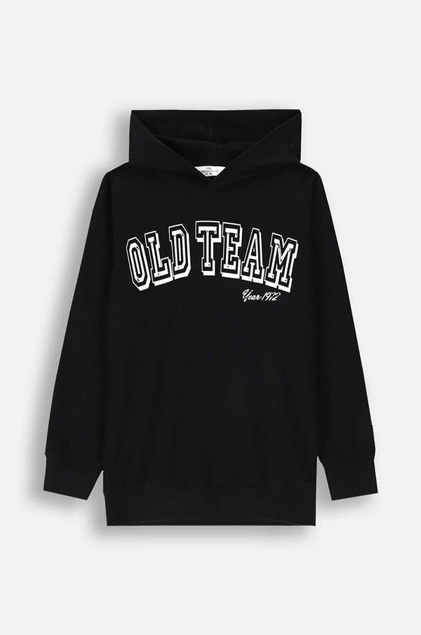 Coccodrillo Dječja pamučna dukserica Coccodrillo boja: crna, s kapuljačom, s tiskom, EVERYDAY BOY