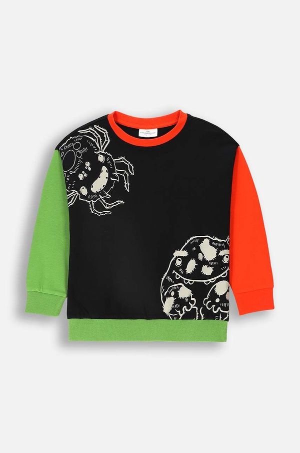 Coccodrillo Dječja pamučna dukserica Coccodrillo boja: crna, s tiskom, GRUNGE SWAMP BOY KIDS