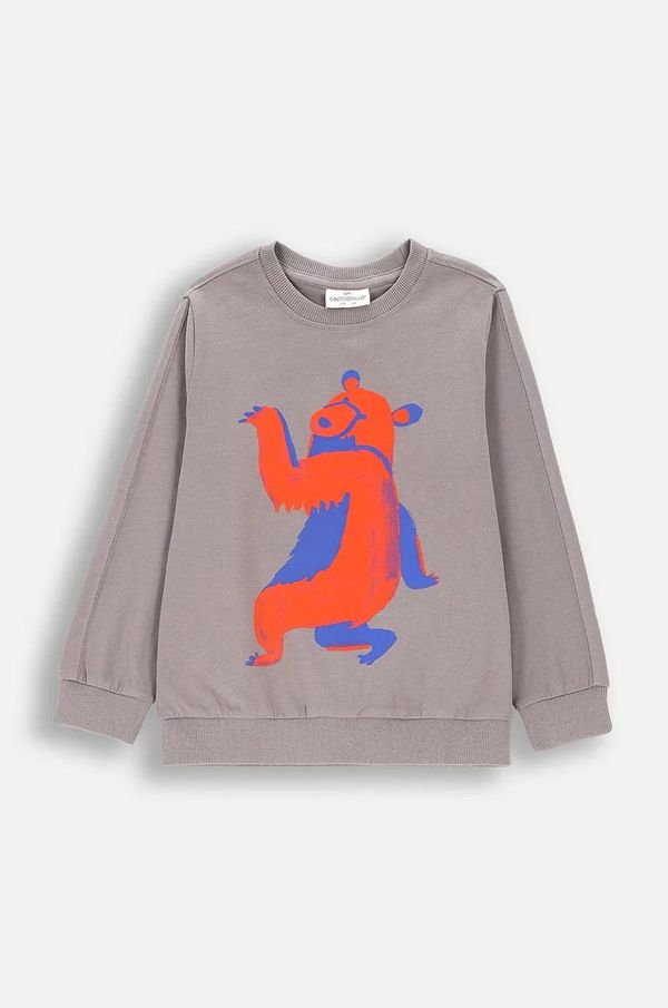 Coccodrillo Dječja pamučna dukserica Coccodrillo boja: siva, s tiskom, FOREST FRIENDS KIDS