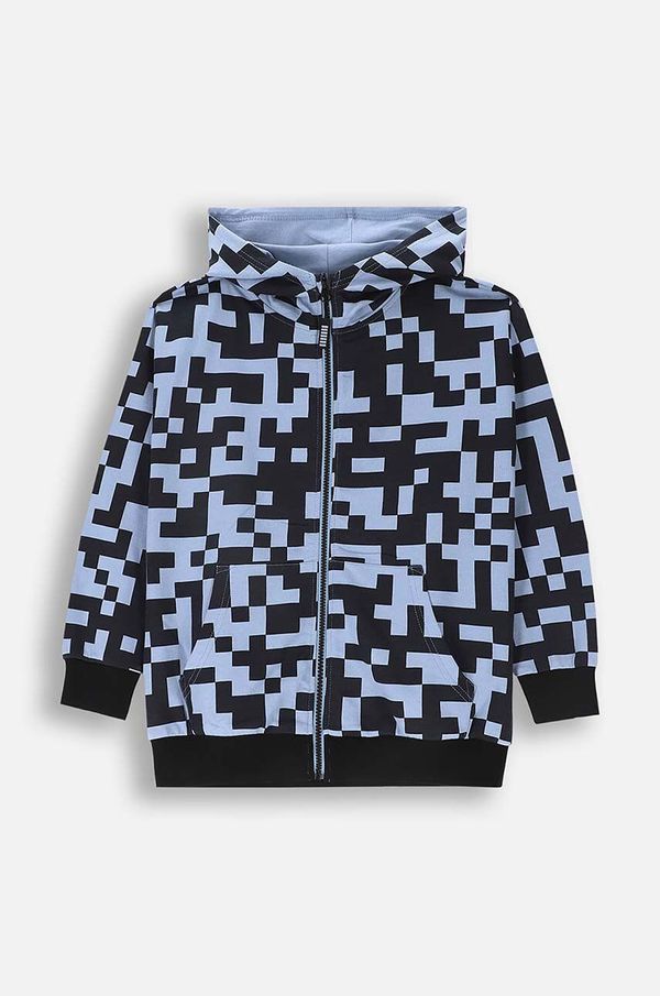 Coccodrillo Dječja pamučna dukserica Coccodrillo s kapuljačom, s uzorkom, WORLD OF PIXEL BOY JUNIOR