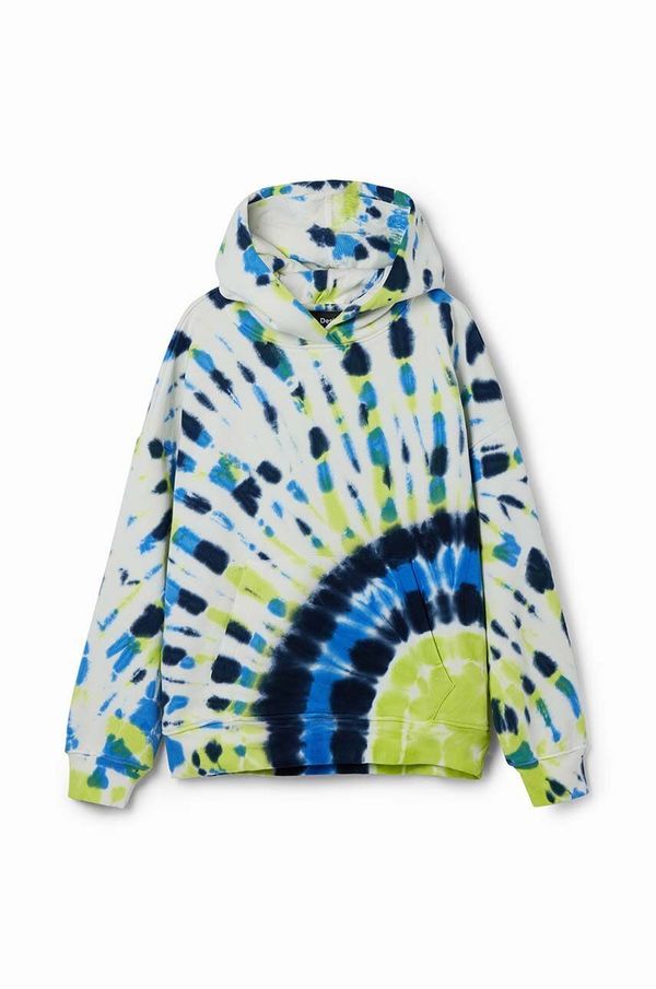 Desigual Dječja pamučna dukserica Desigual s kapuljačom, s uzorkom