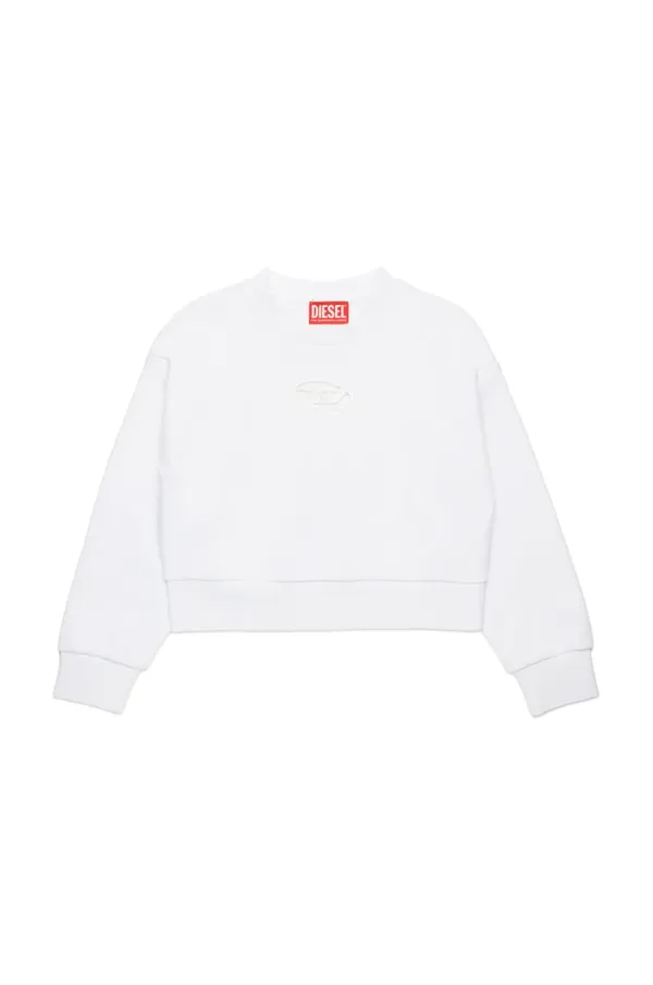 Diesel Dječja pamučna dukserica Diesel STRASLIUM SWEAT-SHIRT boja: bijela, bez uzorka, J01826