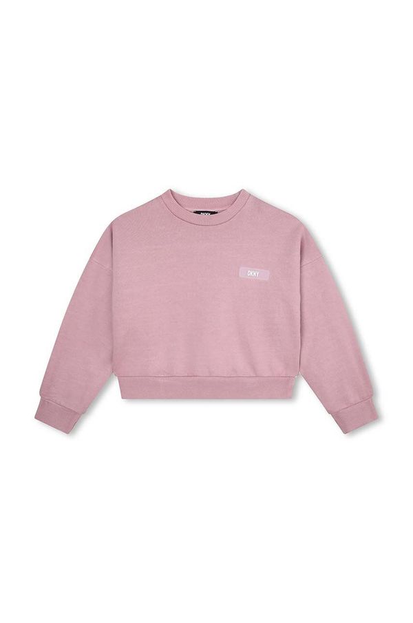 DKNY Dječja pamučna dukserica Dkny boja: ljubičasta, s uzorkom