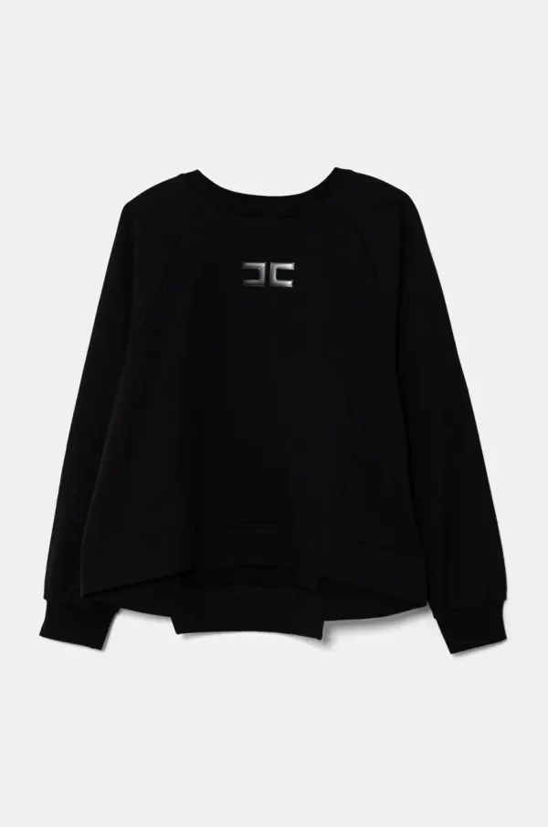 Elisabetta Franchi Dječja pamučna dukserica Elisabetta Franchi boja: crna, s aplikacijom, EFFE145.0.FF002