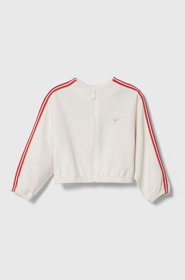 Emporio Armani Dječja pamučna dukserica Emporio Armani boja: bijela, s aplikacijom