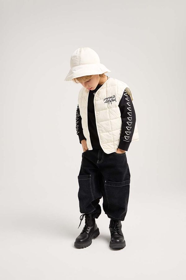 Emporio Armani Dječja pamučna dukserica Emporio Armani boja: crna, s tiskom, EB000017 AF10381