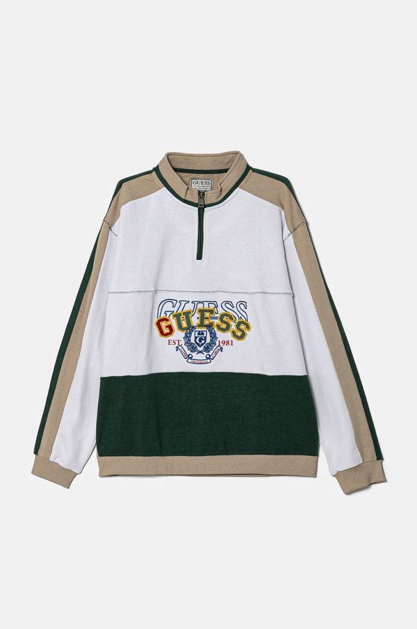 Guess Dječja pamučna dukserica Guess boja: bež, s uzorkom, L5RQ00 KA6R4