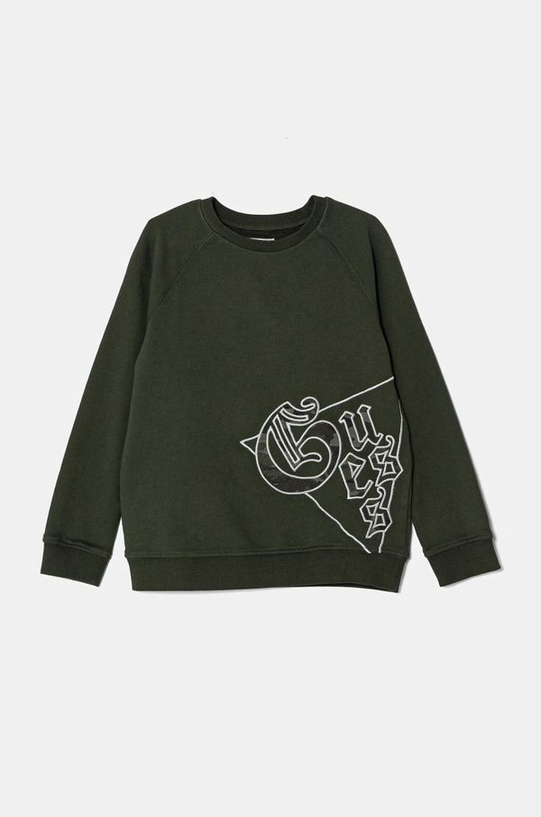 Guess Dječja pamučna dukserica Guess boja: narančasta, s aplikacijom, N4BQ00 KAD74