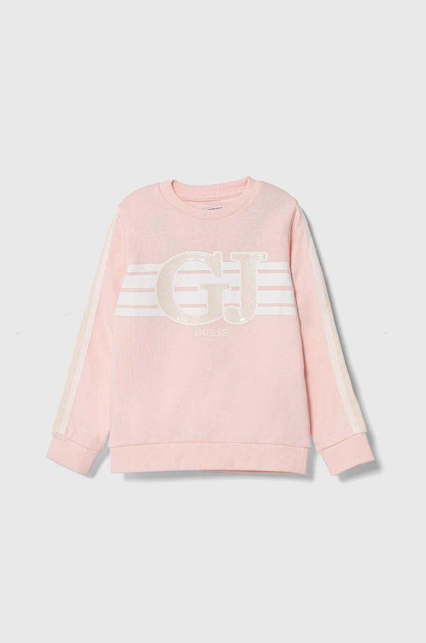 Guess Dječja pamučna dukserica Guess boja: narančasta, s tiskom, K4YQ02 KA6R4