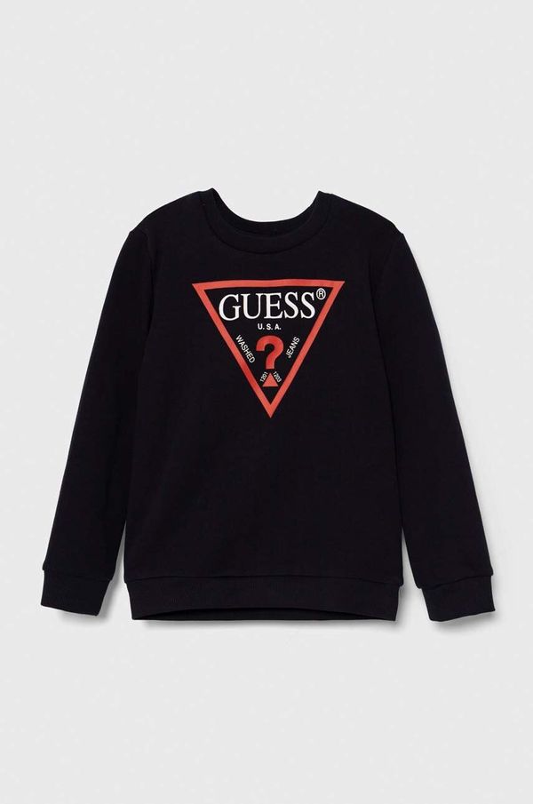 Guess Dječja pamučna dukserica Guess boja: tamno plava, s tiskom, N73Q10 KAUG0