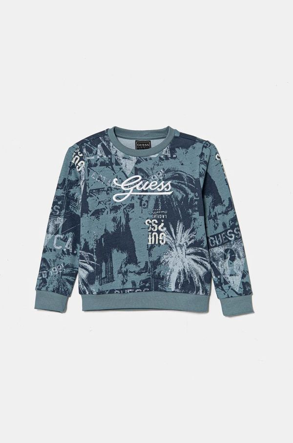 Guess Dječja pamučna dukserica Guess boja: tamno plava, s uzorkom, N5RQ08 KA6R4