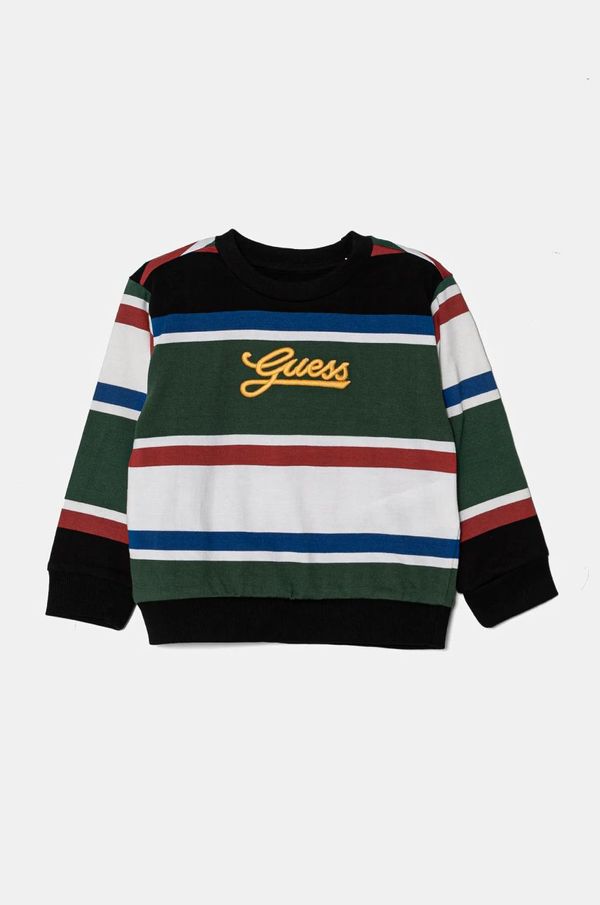 Guess Dječja pamučna dukserica Guess boja: zelena, s uzorkom, N5RQ10 KC334