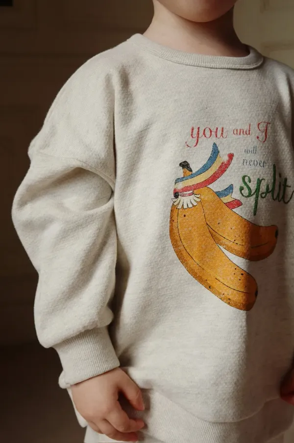 Konges Sløjd Dječja pamučna dukserica Konges Sløjd LOUPY LOU SWEAT SHIRT GOTS boja: bež, s tiskom, KS102706
