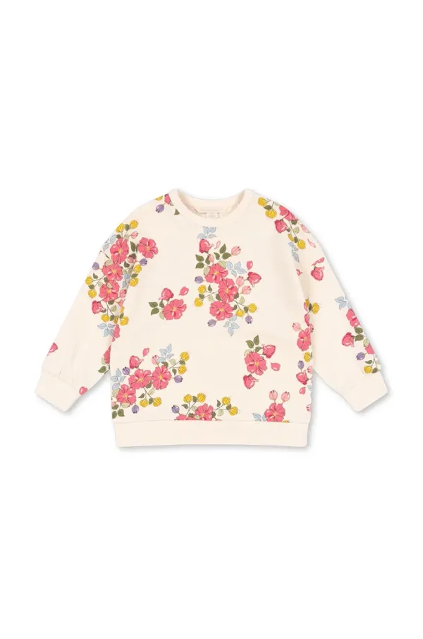 Konges Sløjd Dječja pamučna dukserica Konges Sløjd LOUPY LOU SWEAT SHIRT GOTS boja: bež, s uzorkom, KS102706