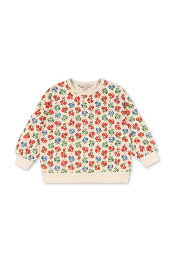 Konges Sløjd Dječja pamučna dukserica Konges Sløjd LOUPY LOU SWEATSHIRT GOTS boja: bež, s tiskom, KS102025