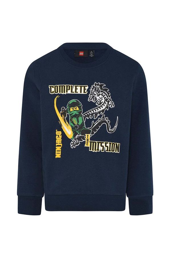 Lego Dječja pamučna dukserica Lego boja: tamno plava, s tiskom