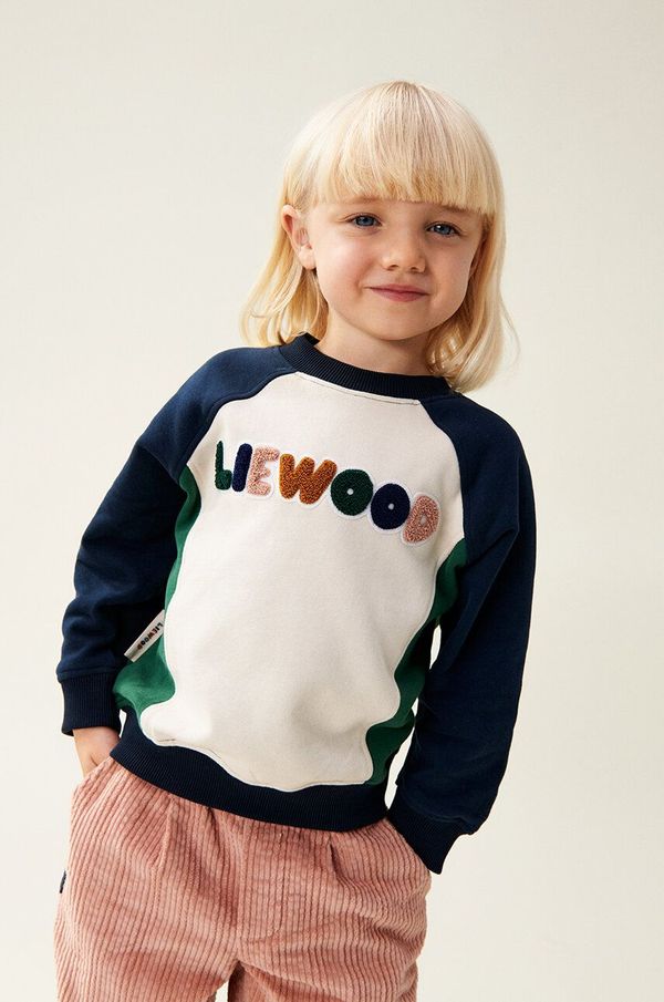 Liewood Dječja pamučna dukserica Liewood Aude Placement Sweatshirt boja: tamno plava, s tiskom