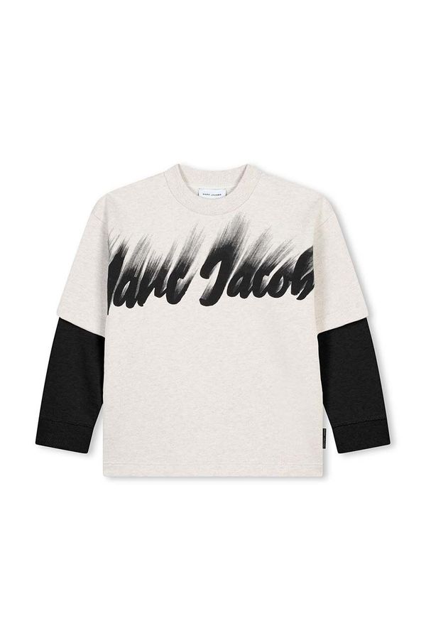 Marc Jacobs Dječja pamučna dukserica Marc Jacobs boja: bež, s tiskom, W60297