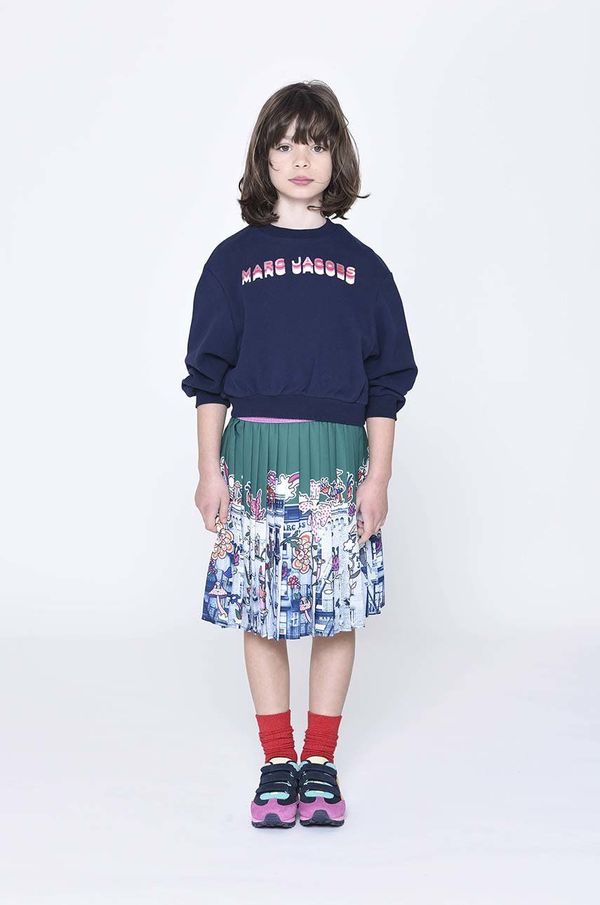 Marc Jacobs Dječja pamučna dukserica Marc Jacobs boja: tamno plava, s tiskom