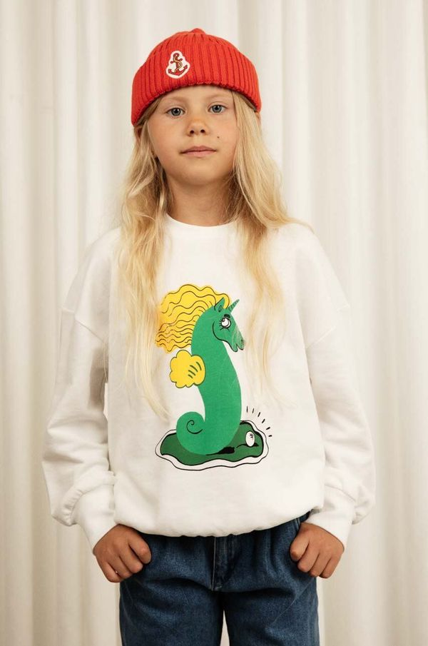 Mini Rodini Dječja pamučna dukserica Mini Rodini boja: bijela, s tiskom