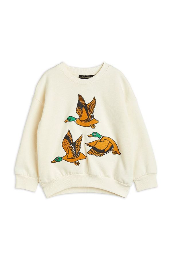 Mini Rodini Dječja pamučna dukserica Mini Rodini boja: bijela, s tiskom