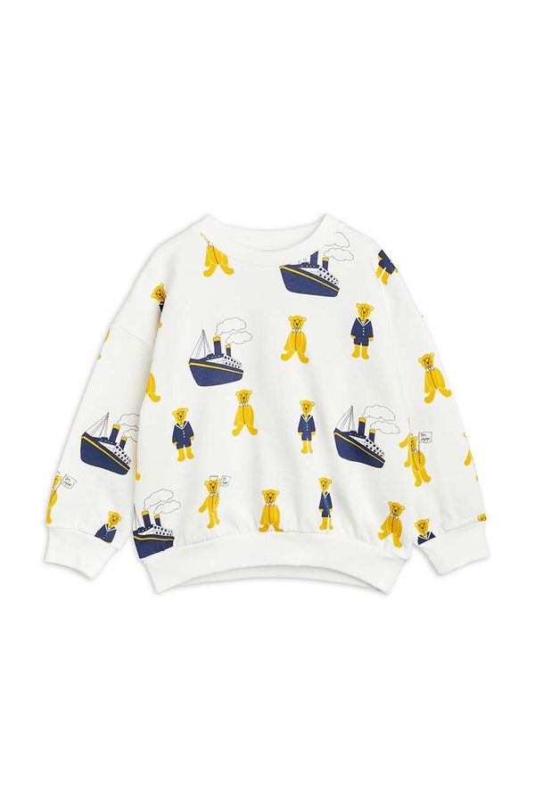 Mini Rodini Dječja pamučna dukserica Mini Rodini boja: bijela, s uzorkom