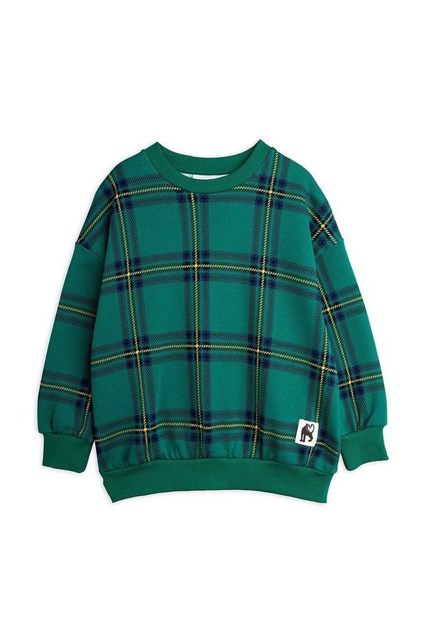 Mini Rodini Dječja pamučna dukserica Mini Rodini boja: zelena, s uzorkom, 2472015575