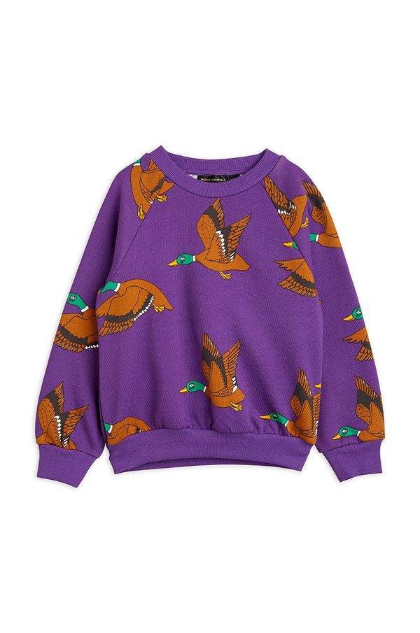 Mini Rodini Dječja pamučna dukserica Mini Rodini boja: zelena, s uzorkom