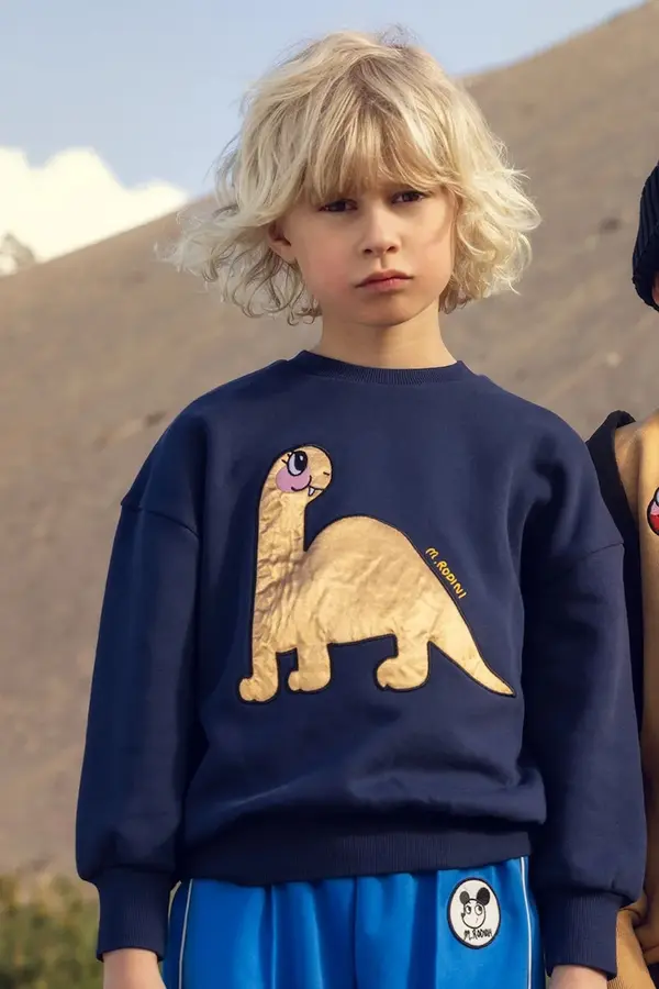 Mini Rodini Dječja pamučna dukserica Mini Rodini Dino