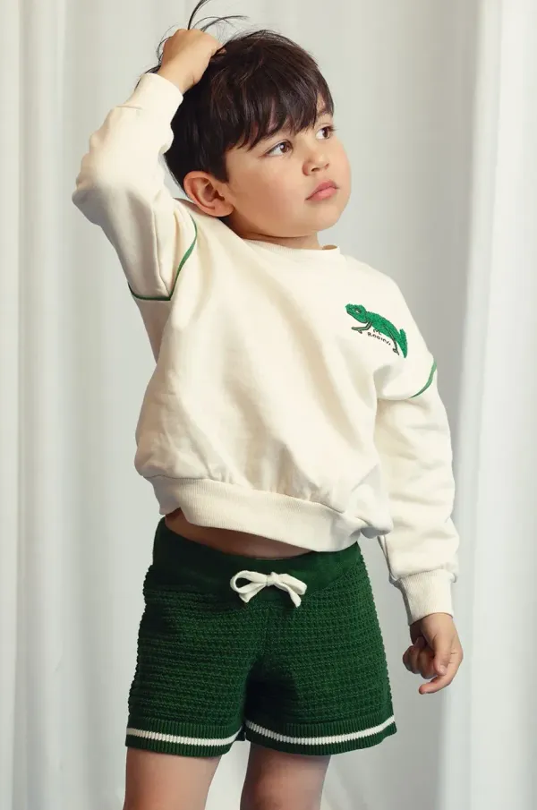 Mini Rodini Dječja pamučna dukserica Mini Rodini Lizard boja: bež, s aplikacijom, 2522015411